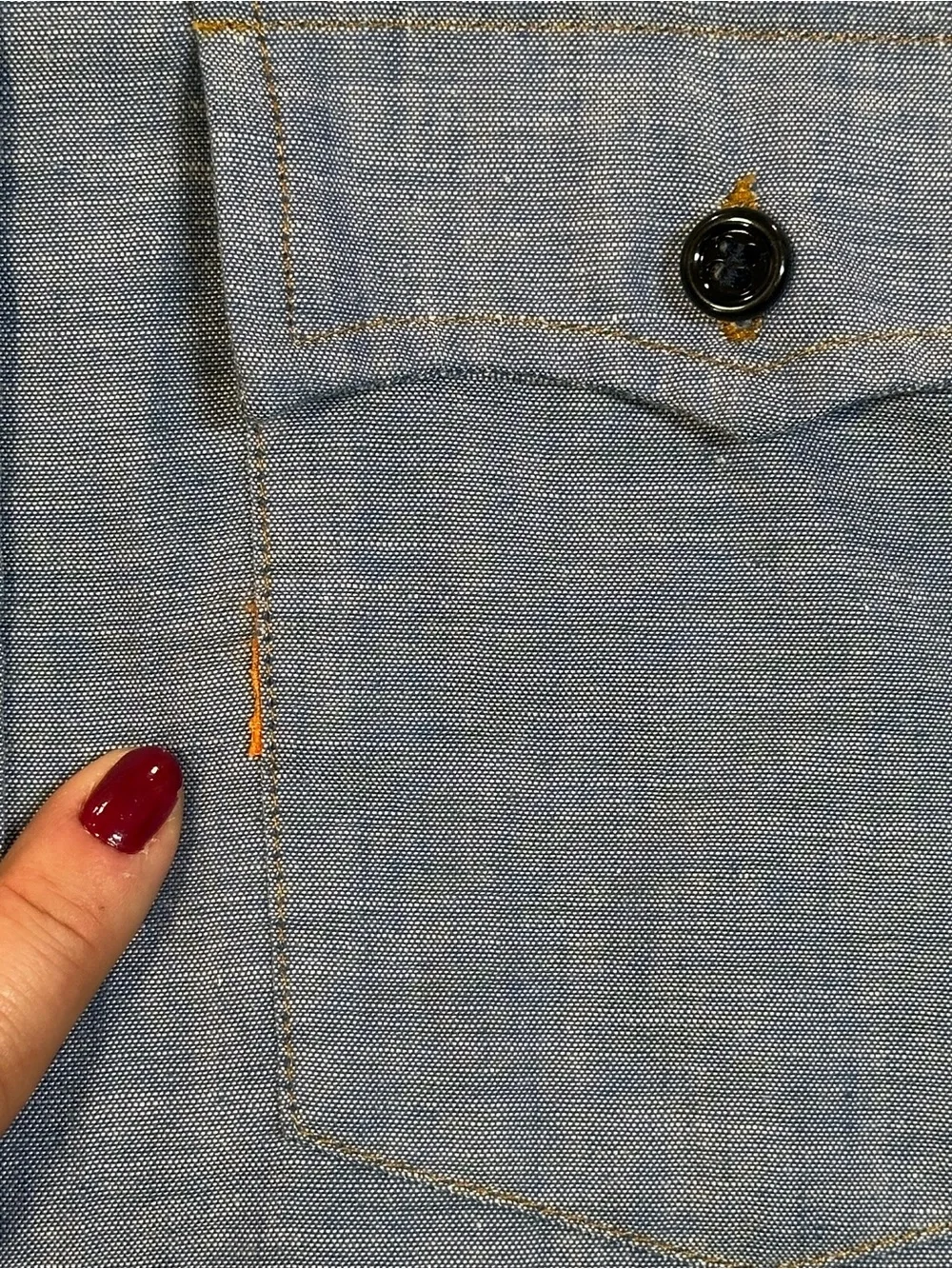 VINTAGE 70s Levi's Orange Tab Chambray Button Up Western Shirt - Mens Medium